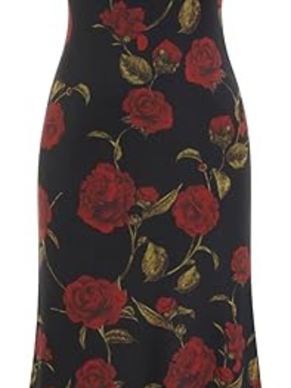 CIDER Women's Floral Midi Dress with Red Roses
